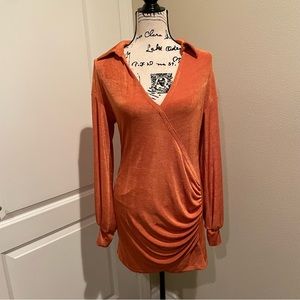 Shareen Collection Australia Orange Ruched Dress